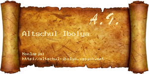Altschul Ibolya névjegykártya