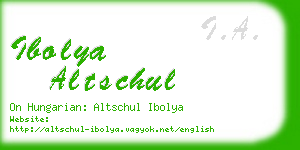 ibolya altschul business card